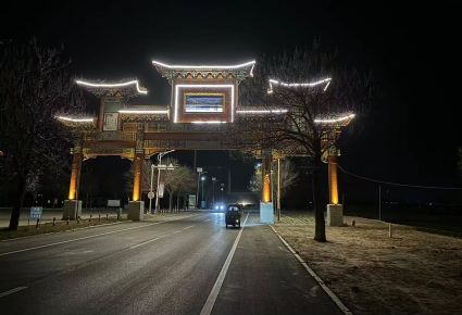山东德州四女寺镇的春节亮化